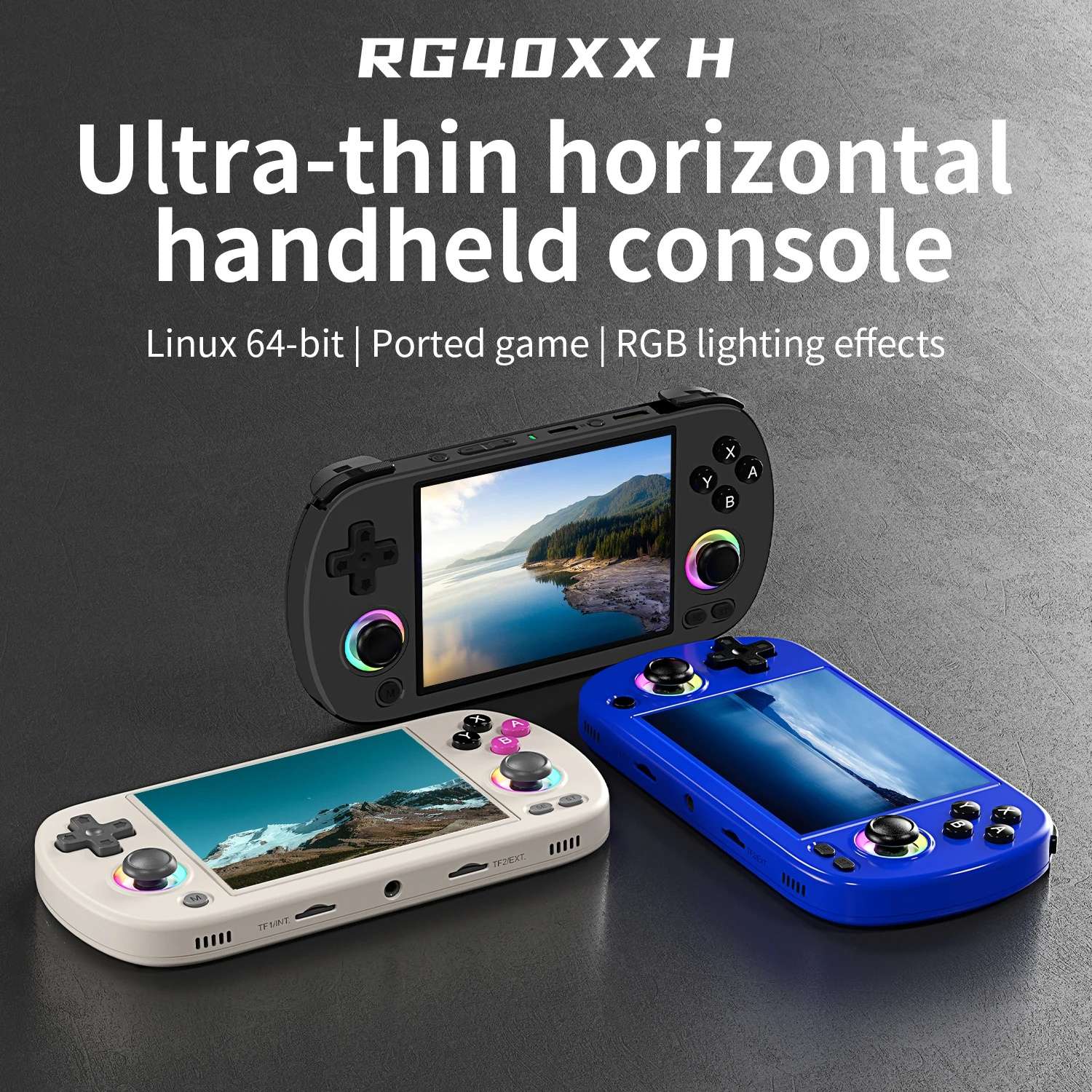 ANBERNIC RG40XX H consola de juegos portátil Retro consolas de videojuegos RG 40XX H 3200mAh 4,0 pulgadas pantalla IPS Joystick iluminación RGB