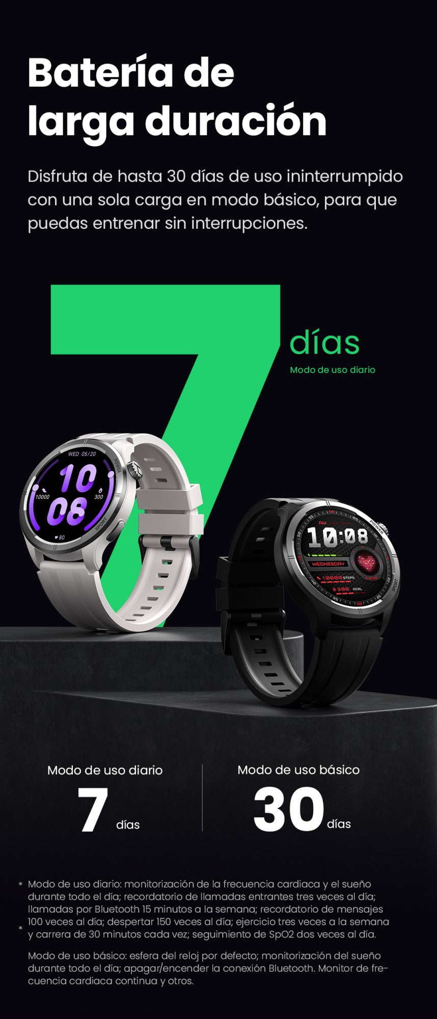 HAYLOU Solar Neo Reloj inteligente Pantalla HD de 1,53'' Llamada Bluetooth Monitoreo de salud 24 horas Relojes inteligentes Hombres Mujeres Relojes deportivos inteligentes