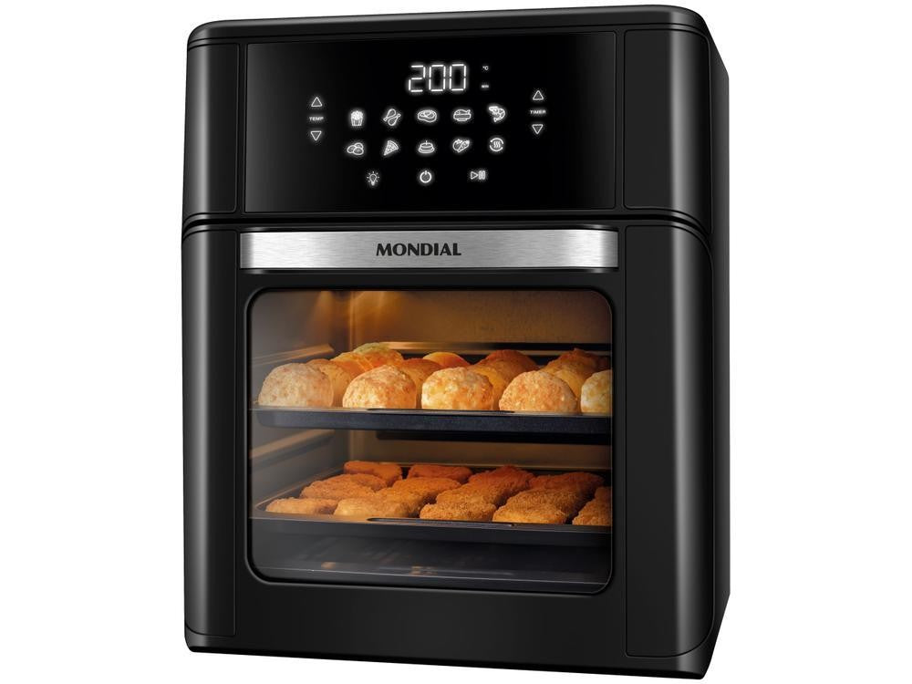 Freidora Eléctrica sin Aceite/Freidora de Aire Mondial Oven Oven AFON-12L-FB Negra 12L - 220V