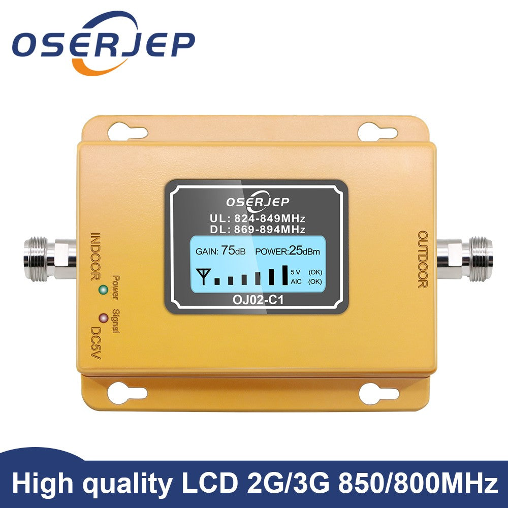 Repetidor 850 MHz Band5 70dB LCD 2G 3G 4G 850mhz UMTS GSM CDMA repetidor de señal de teléfono móvil amplificador celular