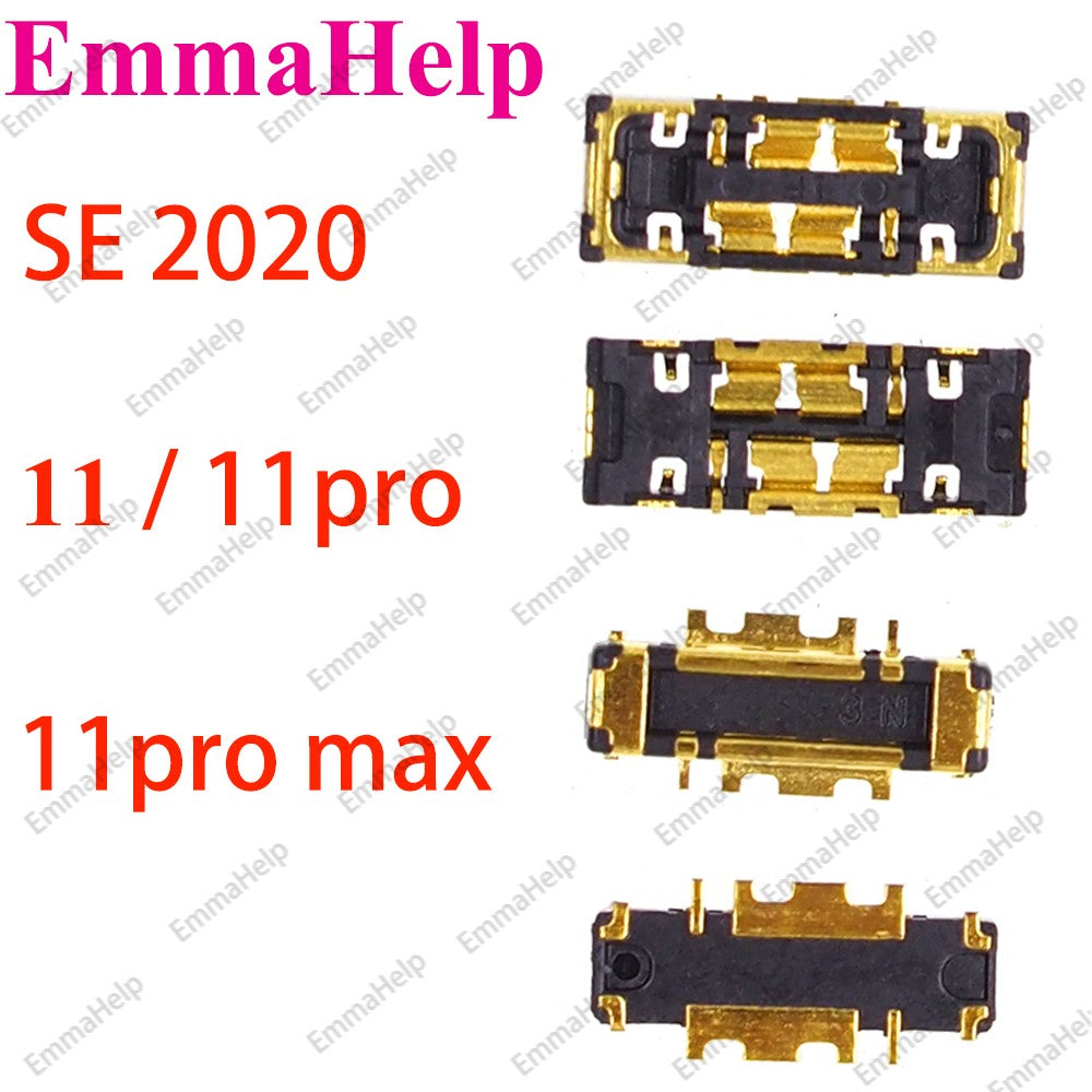 10 Uds batería FPC conector Flex Cable para iPhone 14 15 Plus 13 12 11 Pro Max 7 6S X XR 8 Plus Clip enchufe