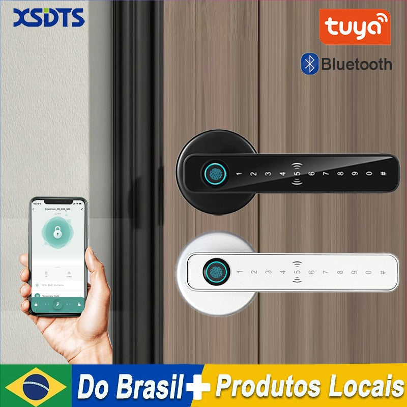 Cerradura Inteligente XSDTS con Manija, Huella Dactilar, Tarjeta, Teclado Digital y Entrada con Llave Electrónica para Brasil Sin Impuestos