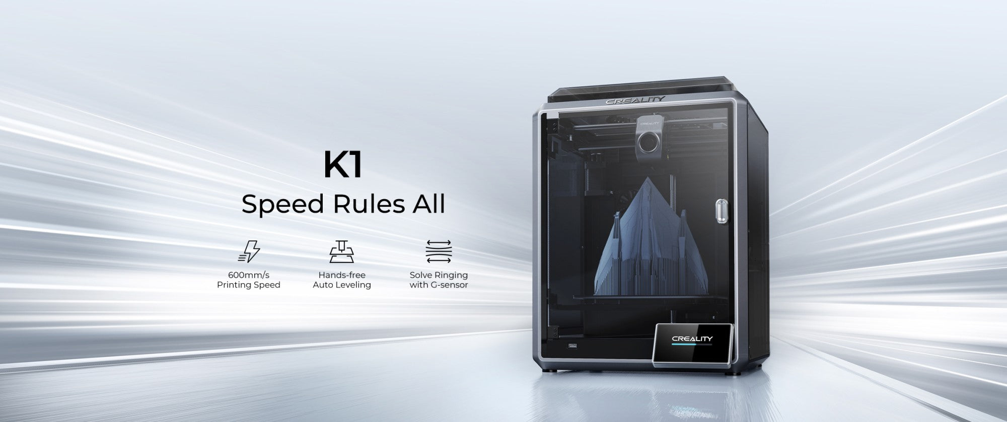 Creality-impresora 3D k1/K1MAX /K1C, extrusora de accionamiento directo de doble engranaje, velocidad de impresión Hotend de flujo máximo de 32mm, 600 MM/S
