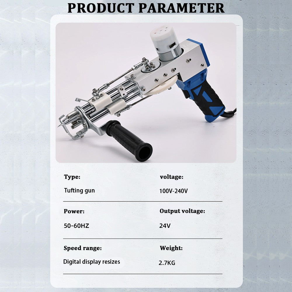 Máquina eléctrica para tejer alfombras, pistola para mechones de alfombras, herramientas para hacer alfombras, máquina de bordado manual de corte/bucle de 7-21mm, 110-220V