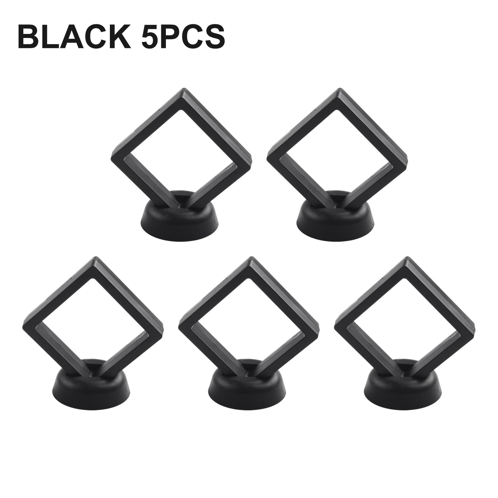 5/10 Uds. Marco flotante 3D anillo de joyería soporte para presentación de monedas caja de almacenamiento suministros para el hogar negro/blanco 70mm x 70mm x 20mm