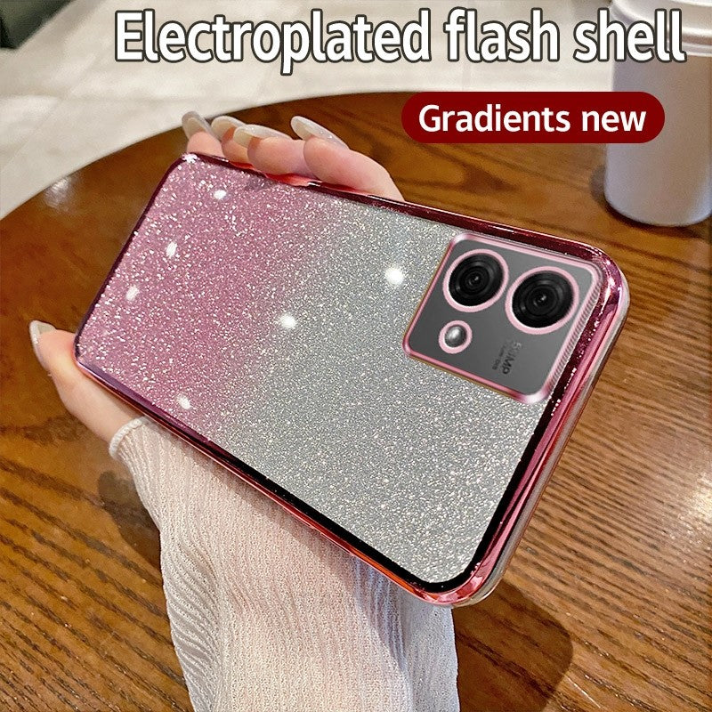 G 84 54 24 14 funda brillante de lujo para Motorola Moto G54 G84 G14 G24 G53 G73 G60 G10 G20 G30 5g cubierta chapada de silicona gradiente