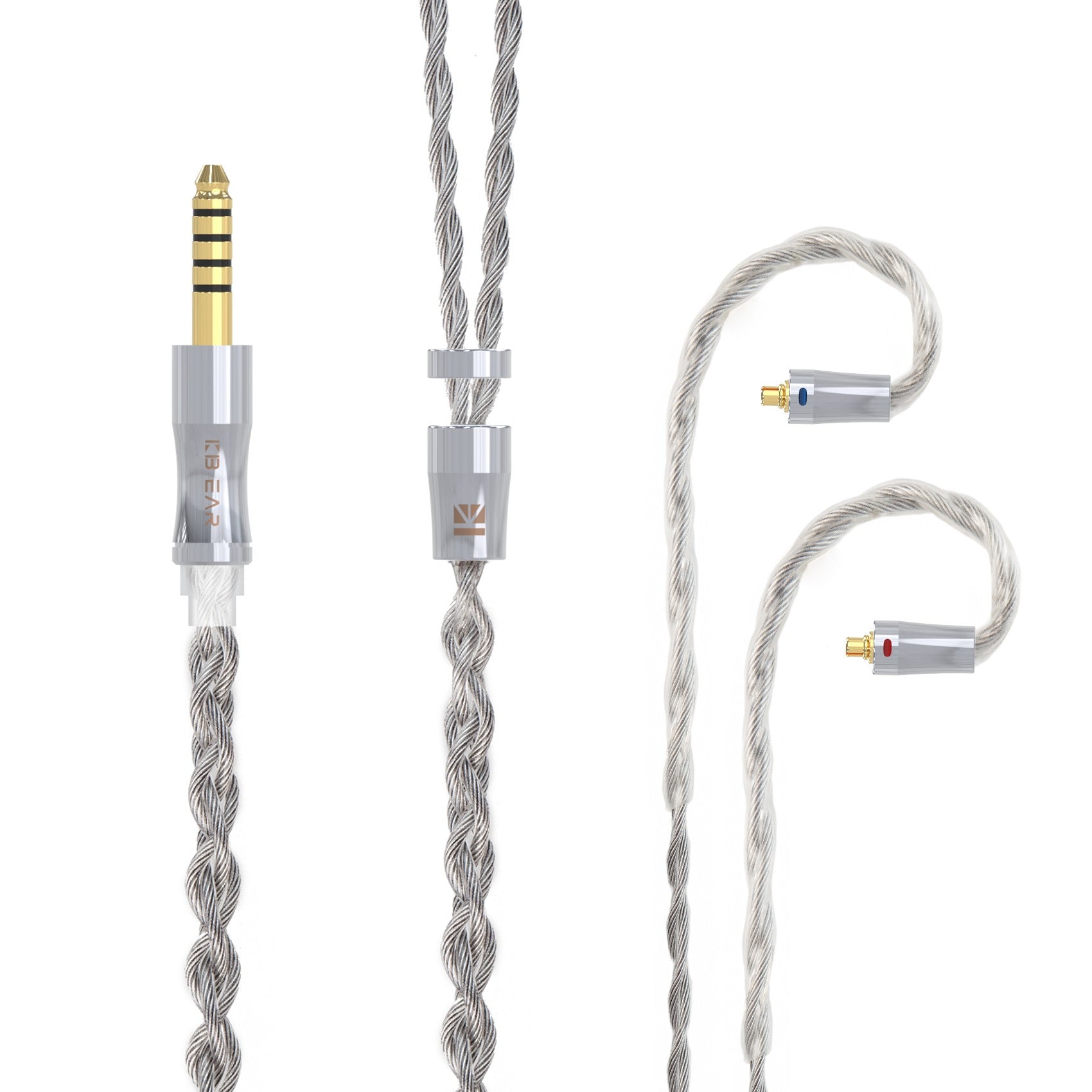 KBEAR Acorde 6N grafeno + 4N OFC Chapado en plata conector de Cable de actualización mezclado trenzado Cable de auriculares para Rosefinch KS2 KS1