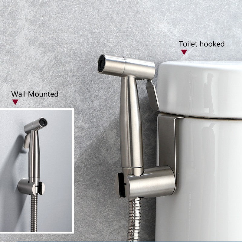 Set de Rociador Bidé Portátil para Inodoro, Grifo Bidé de Mano de Acero Inoxidable para Baño, Rociador de Mano con Cabezal de Ducha Autolimpiante