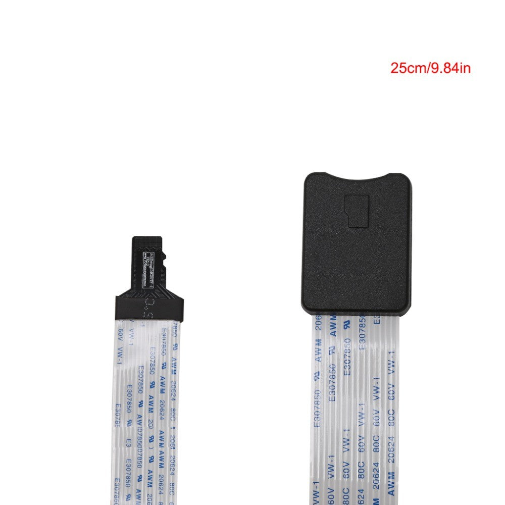 Extensor de Cable de extensión de lector de tarjetas, adaptador de 10/15/25/46cm TF macho a Micro SD hembra para coche, GPS, teléfono, cámara de TV