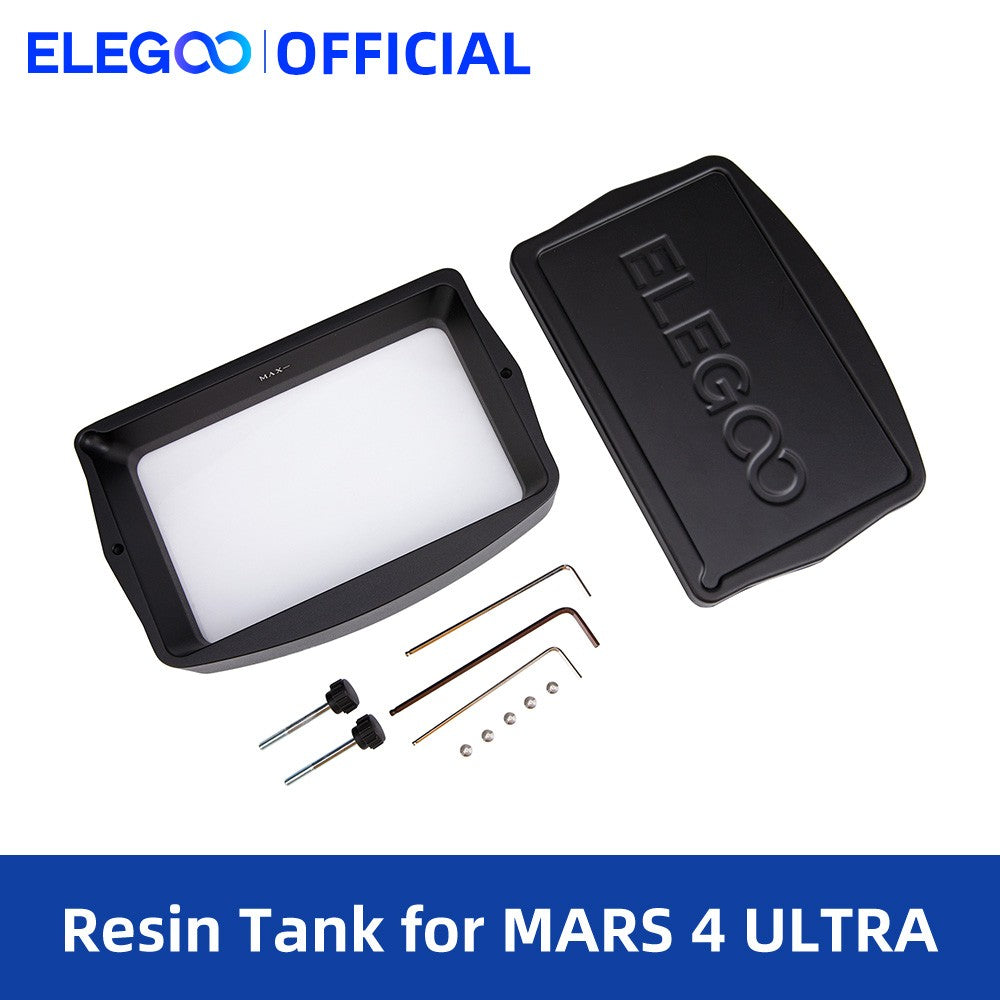 ELEGOO-tanque de resina metálica para impresora 3D MARS 4 ULTRA MSLA LCD, recipiente de resina con revestimiento de liberación ACF, llave Allen preinstalada y