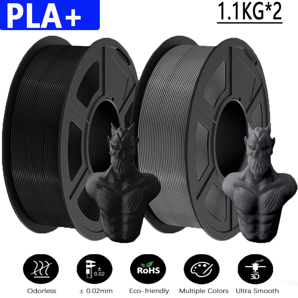 JAYO 2 rollos de filamento de impresora 3D PETG/PLA/PLA PLUS 1,75mm 2,2 KG 100% sin burbujas materiales de impresión 3D no tóxicos para impresora 3D