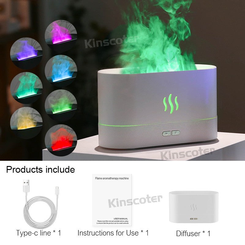 KINSCOTER-Difusor de Aroma ultrasónico, humidificador de aire, generador de niebla fría, nebulizador Led, aceite esencial, lámpara de llama