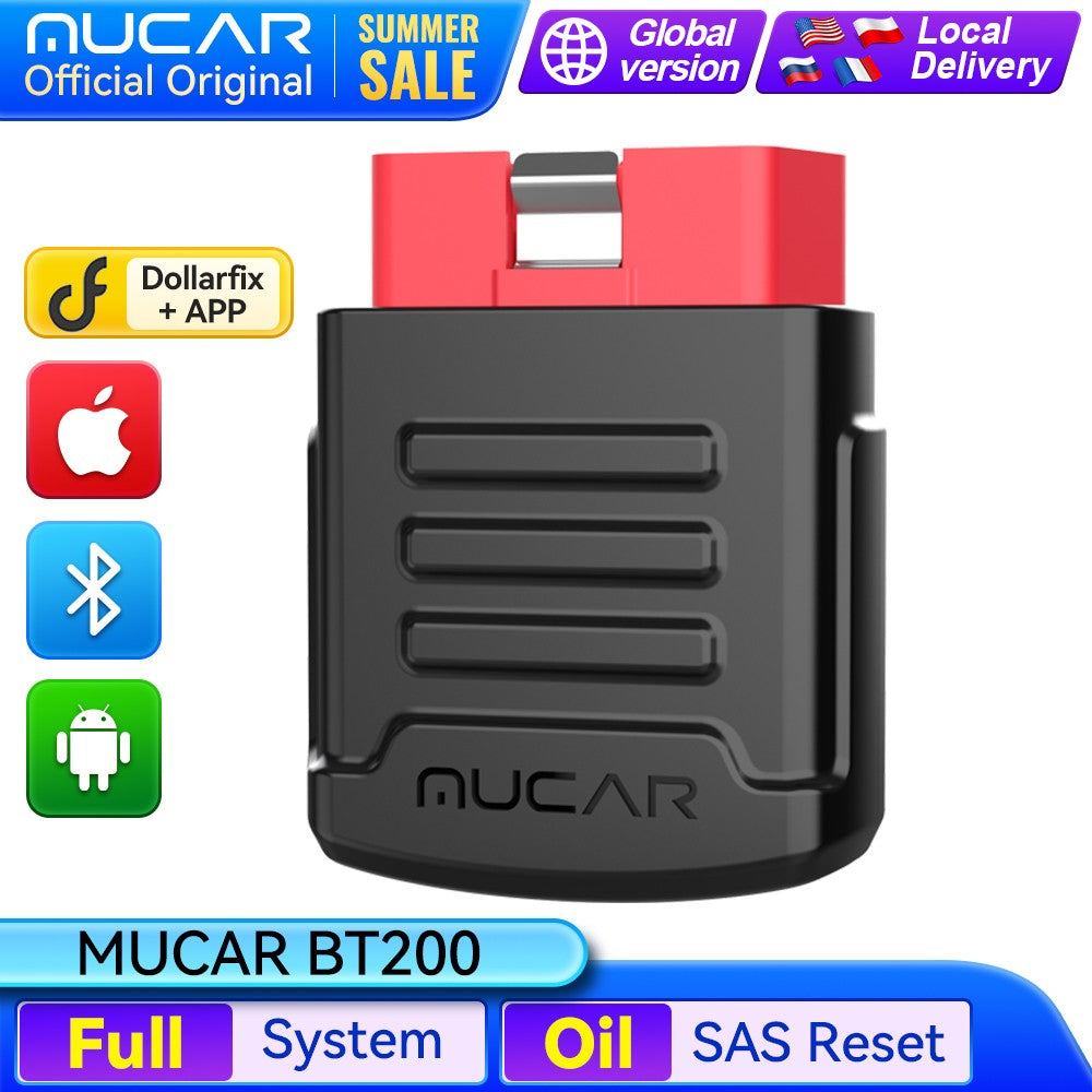 MUCAR BT200 / BT200 Pro OBD2 escáner sistema completo automático diagnóstico sin vida aceite SAS reinicio libre 1 año herramientas de diagnóstico de coche