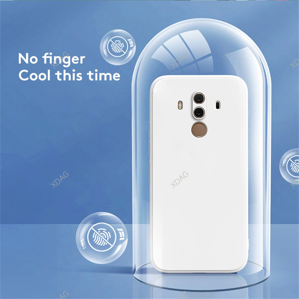 Funda de teléfono oficial de silicona líquida para Huawei Mate10 Mate 10 Pro 10Pro, cubiertas de protección de cámara de Color sólido cuadrado suave para parejas