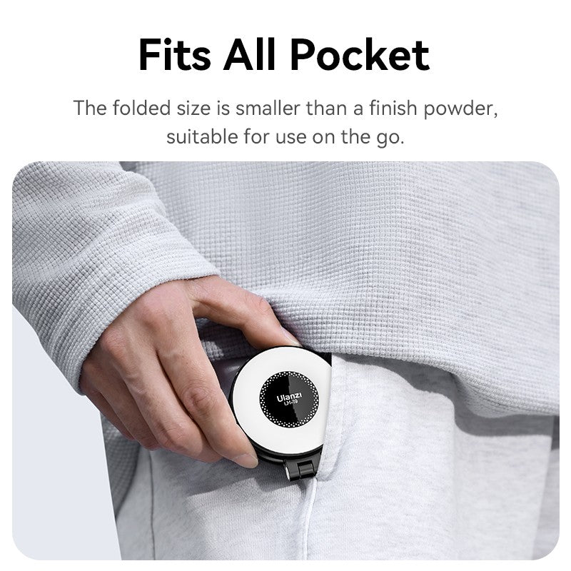 Ulanzi LM19 MagSafe Light CRI 95+ para fotografía Vlog Livestream Luz de relleno con tapa bicolor adecuada para teléfonos móviles magnéticos