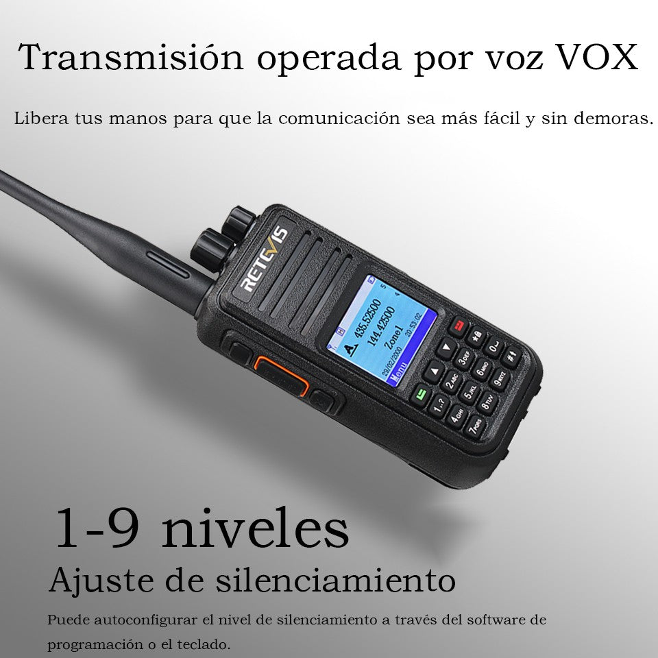Retevis RT3S DMR walkie talkies de largo alcance radio portátil recargable radio a pilas camping walkie talkie emisora radioaficionado radio emergencia supervivencia profesionales walkie-talkies Cifrado AES256 GPS APRS