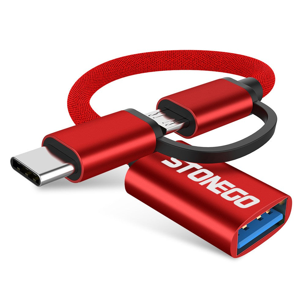 STONEGO 2 en 1 USB 3.0 OTG Cable adaptador USB tipo C Micro USB a USB 3.0 adaptador convertidor Cable línea de datos