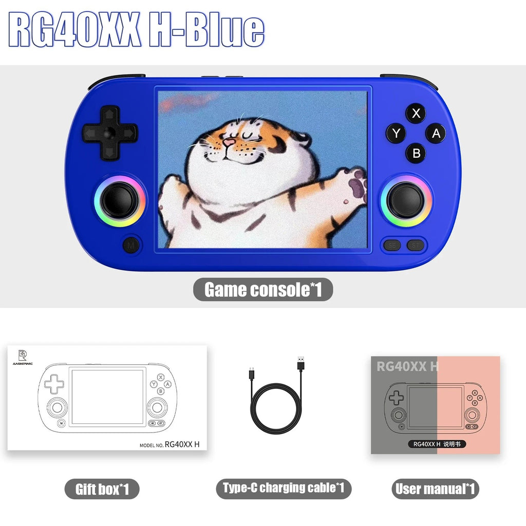 ANBERNIC RG40XX H consola de juegos portátil Retro consolas de videojuegos RG 40XX H 3200mAh 4,0 pulgadas pantalla IPS Joystick iluminación RGB