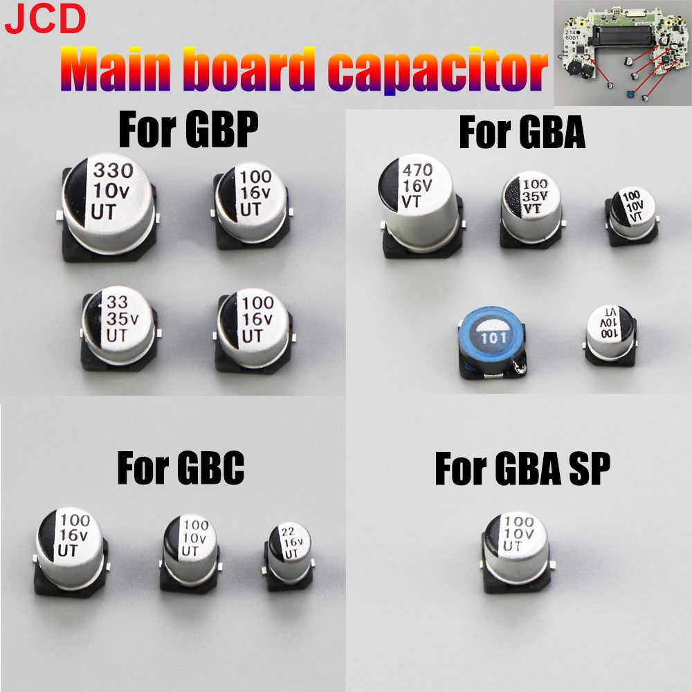Condensador de placa base JCD para GBA GBP GBC para Gameboy Pock et para GBA GBC GBP GBA SP GBL Color reemplazo de reparación de placa base
