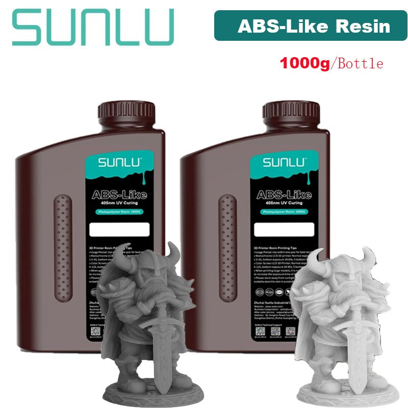 Resina 3D SUNLU de 2 kg, tipo ABS/estándar/lavable con agua, resina UV de 405 nm para la mayoría de las impresoras 3D SLA/DLP/LCD, material sensible a la luz UV, 1 kg