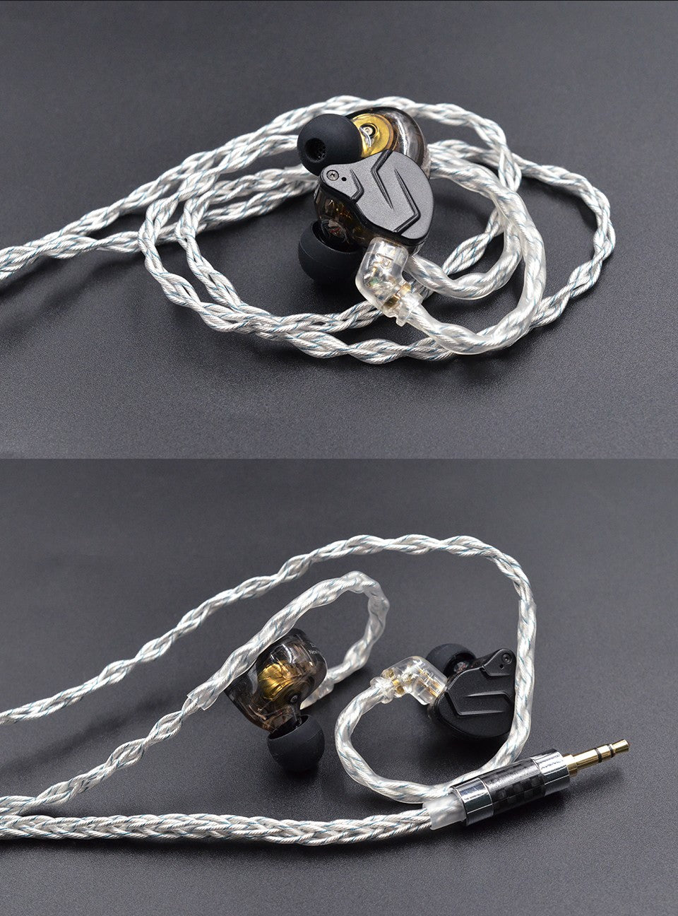 KZ 8 núcleos plata azul híbrido 784 núcleos Cable de actualización plateado Cable de auriculares para KZ ZS10 PRO ZSN PRO ZSX DQ6 ZAX ASX ASF