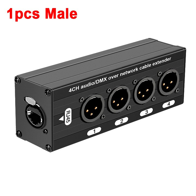 Cable extensor de audio RJ45 a XLR de 4 canales y 3 pines, extensor de señal de red DMX512 para iluminación de escenarios y estudio de grabación.