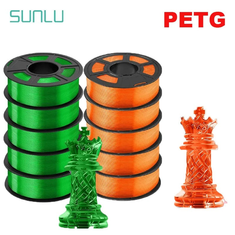 Filamentos SUNLU PLA PETG PLA Plus, 10 rollos de filamento 3D, 1 KG/rollo, 1,75mm, 100% líneas de filamento, ordenadamente para impresión 3D de la UE y EE. UU.