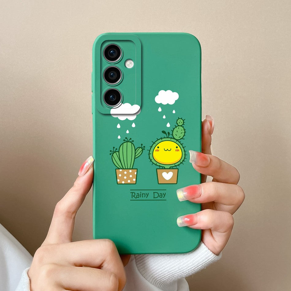 Funda para Samsung A35 A55 5G, funda trasera romántica, Protector de cámara de silicona líquida suave para Samsung A 35 A 55 Anti Choc Coque Capa