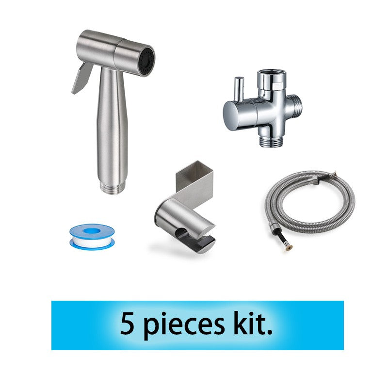 Set de Rociador Bidé Portátil para Inodoro, Grifo Bidé de Mano de Acero Inoxidable para Baño, Rociador de Mano con Cabezal de Ducha Autolimpiante