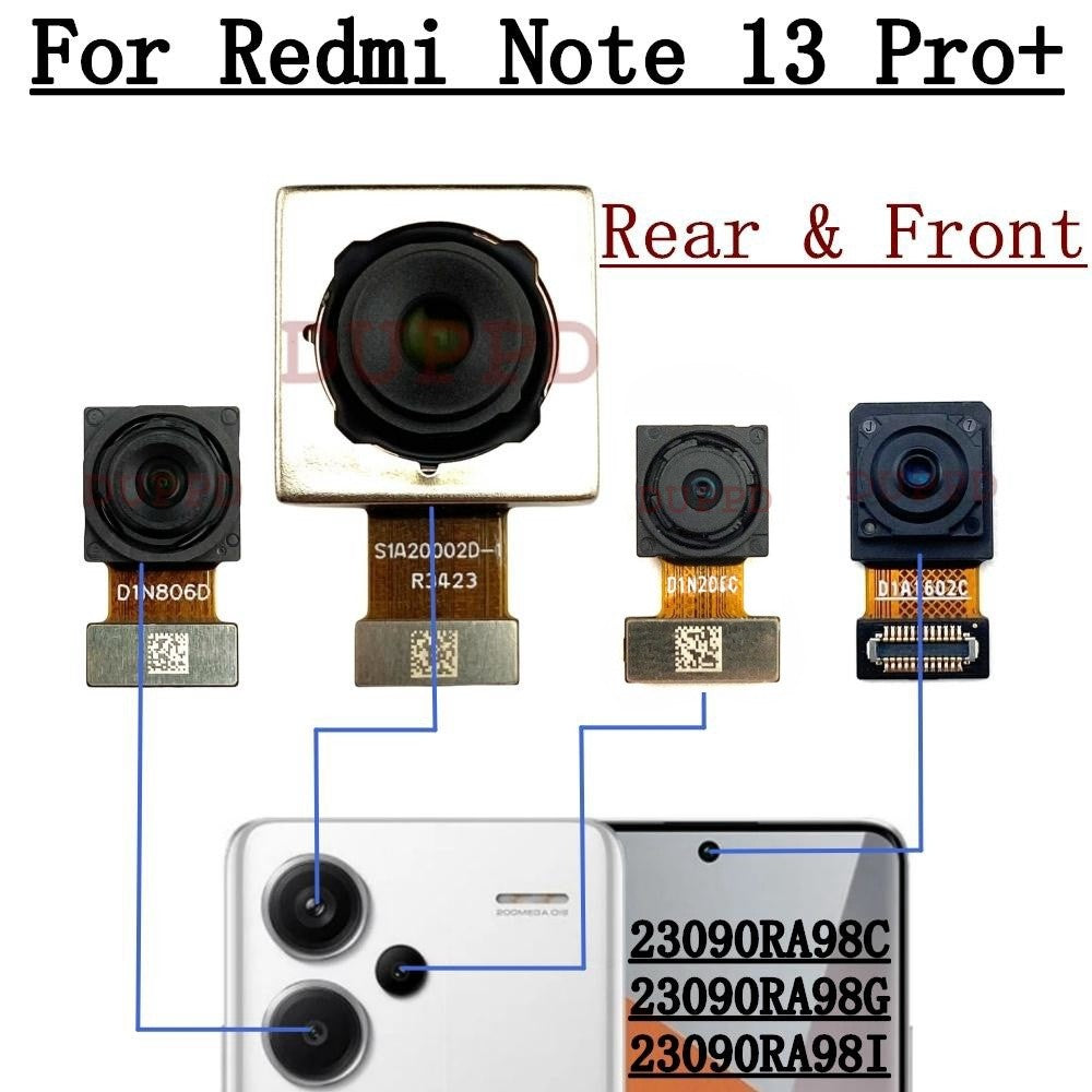Cámara trasera delantera para Xiaomi Redmi Note 13 Pro + Plus 5G Selfie módulo de cámara Frontal ancha trasera Cable flexible repuestos