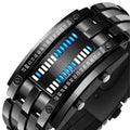 Reloj deportivo de moda, marca de lujo popular, reloj binario creativo para hombres y mujeres, reloj led de acero inoxidable para parejas