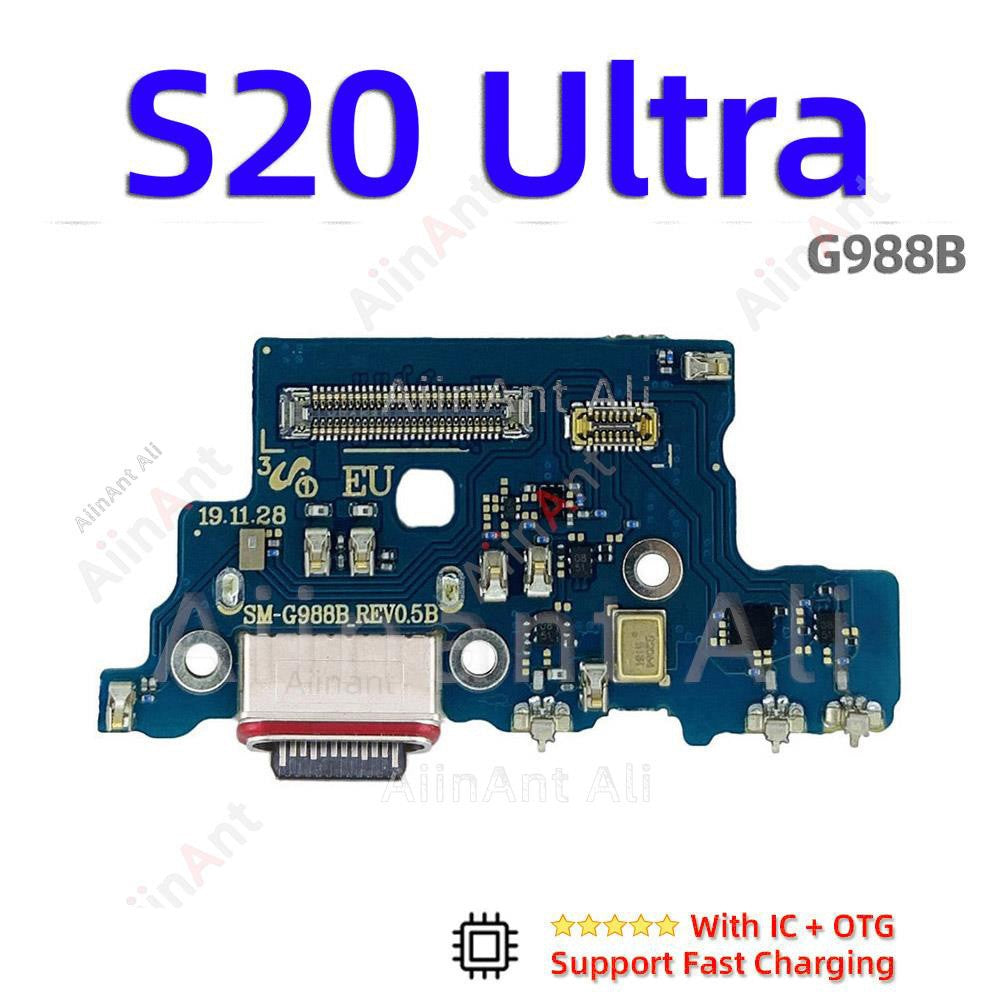 AiinAnt conector de placa de cargador USB, puerto de carga, Cable flexible, base Original For Samsung Galaxy S20 Ultra Plus FE S20 + G988B G988U G986B G986U G981B G981U G781B G780F G988N G986N G981N