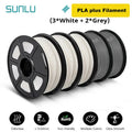 SUNLU Filamento PLA/PETG/PLA PLUS/Transparente de 5 kg, 1.75 mm, 5 Rollos de 1 kg, Filamento 3D para Impresora y Bolígrafo 3D, Enrollado Cuidadosamente
