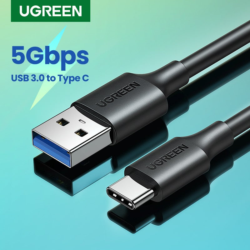 UGREEN Cable USB C 5Gbps USB3.0 A a USB C para iPhone 17 16 15 iPad Samsung S25 S24 para Switch M2 SSD NVME USB3.0 Cable de datos de 18W