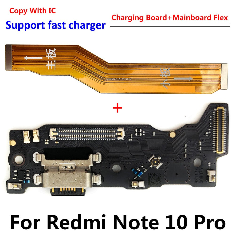 Nuevo puerto de carga USB conector de placa base principal FPC Cable flexible para Xiaomi Redmi Note 9 10 7 Pro 10S 11 4G 5G 8 rápido