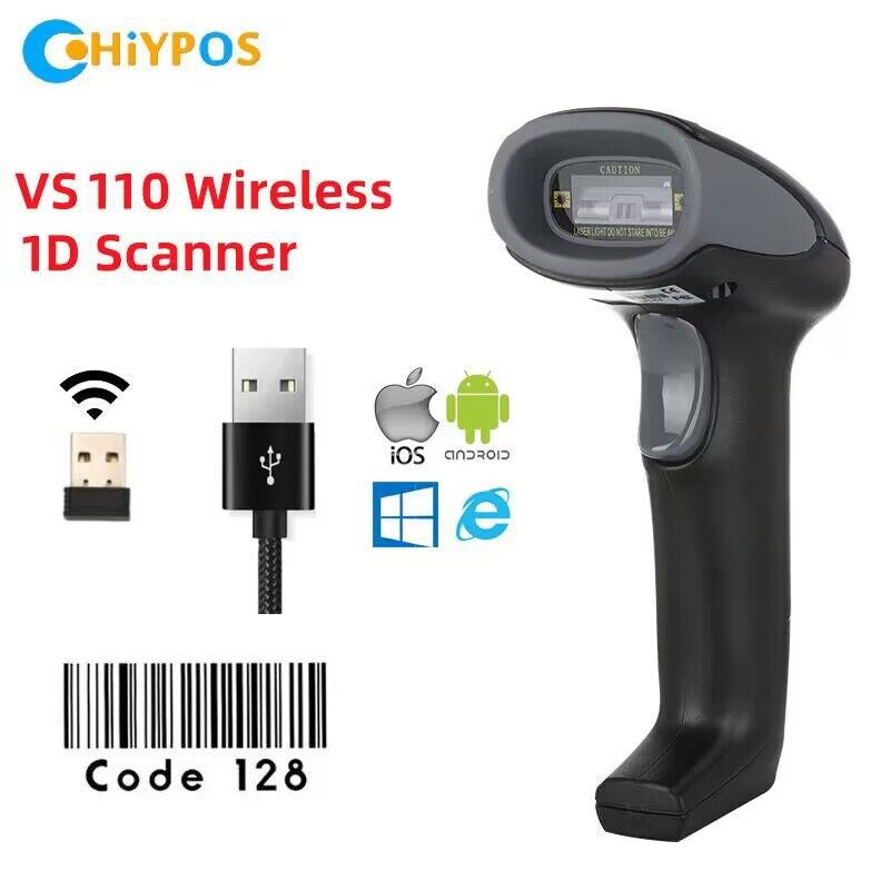 Escáner de código de barras con cable/inalámbrico/Bluetooth, lector de código de barras portátil, matriz de datos 1D/2D, industria de supermercado, nuevo