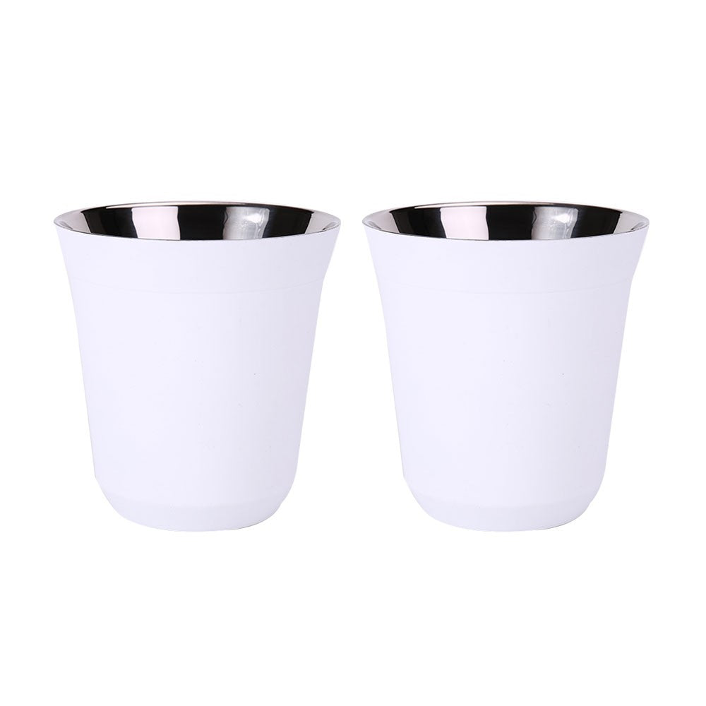 Tazas de café expreso de acero inoxidable 304, tazas de café de 80ML y 160ML, aisladas, doble pared, segura, pequeña capacidad