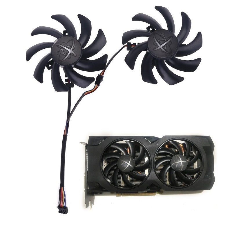 Ventilador de refrigeración de tarjeta de vídeo, dispositivo de refrigeración de gráficos RX 480/470, 4 pines, 85mm, 0.35A, VGA, para XFX R9 390/390X 8G RX480 RX470, 2 uds.