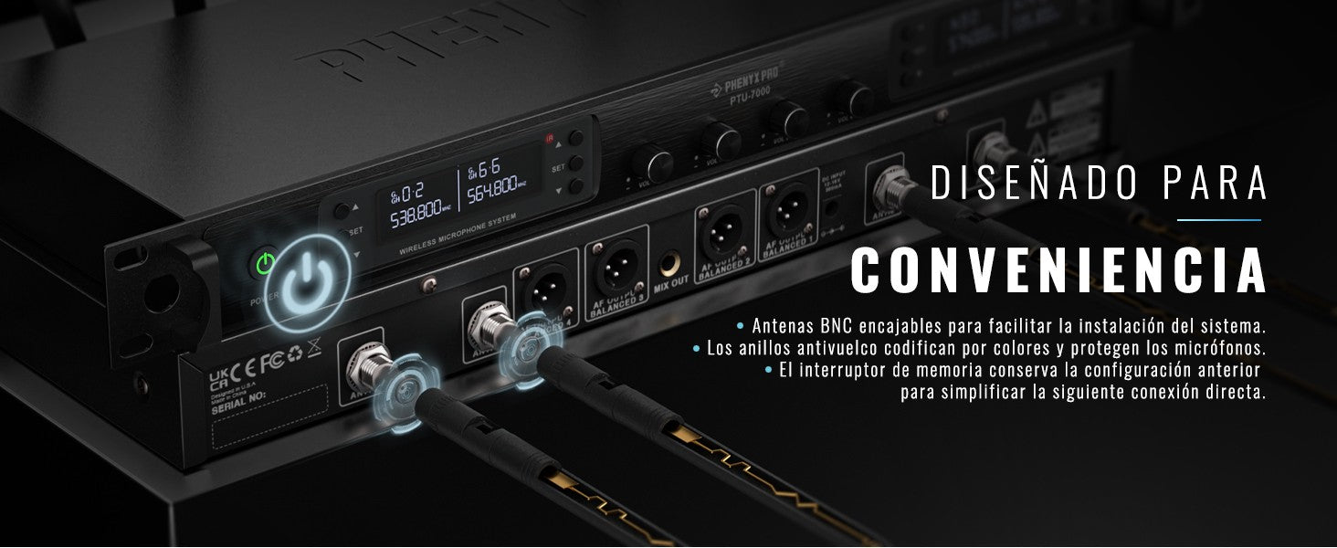 Phenyx Pro UHF sistema con micrófono inalámbrico PTU-7000 con 4x40 canales micrófonos de mano escaneo automático frecuencia seleccionable para Iglesia