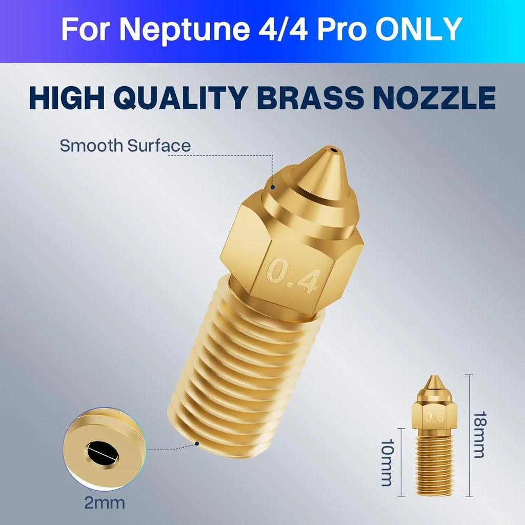 ELEGOO-boquillas de varios tamaños, 10 piezas, para impresora 3D Neptune 4 y Neptune 4 Pro, boquillas de latón Hotend 0,2/0,4/0,6/0,8mm