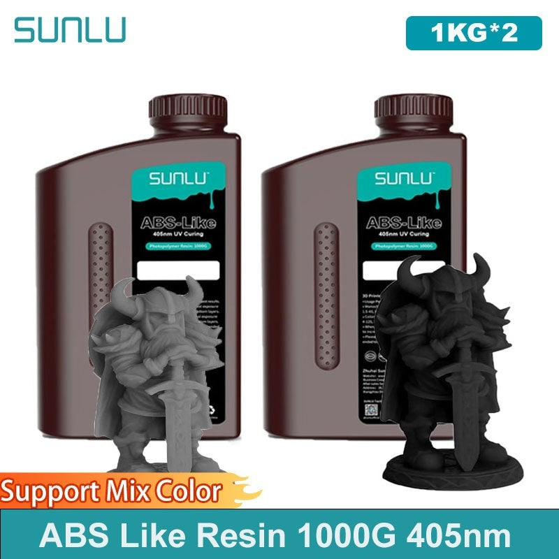 SUNLU resina UV 405nm fotopolímero tipo ABS impresora LCD líquido 2KG puede perforar roscas internas procesadas bajo olor alta dureza