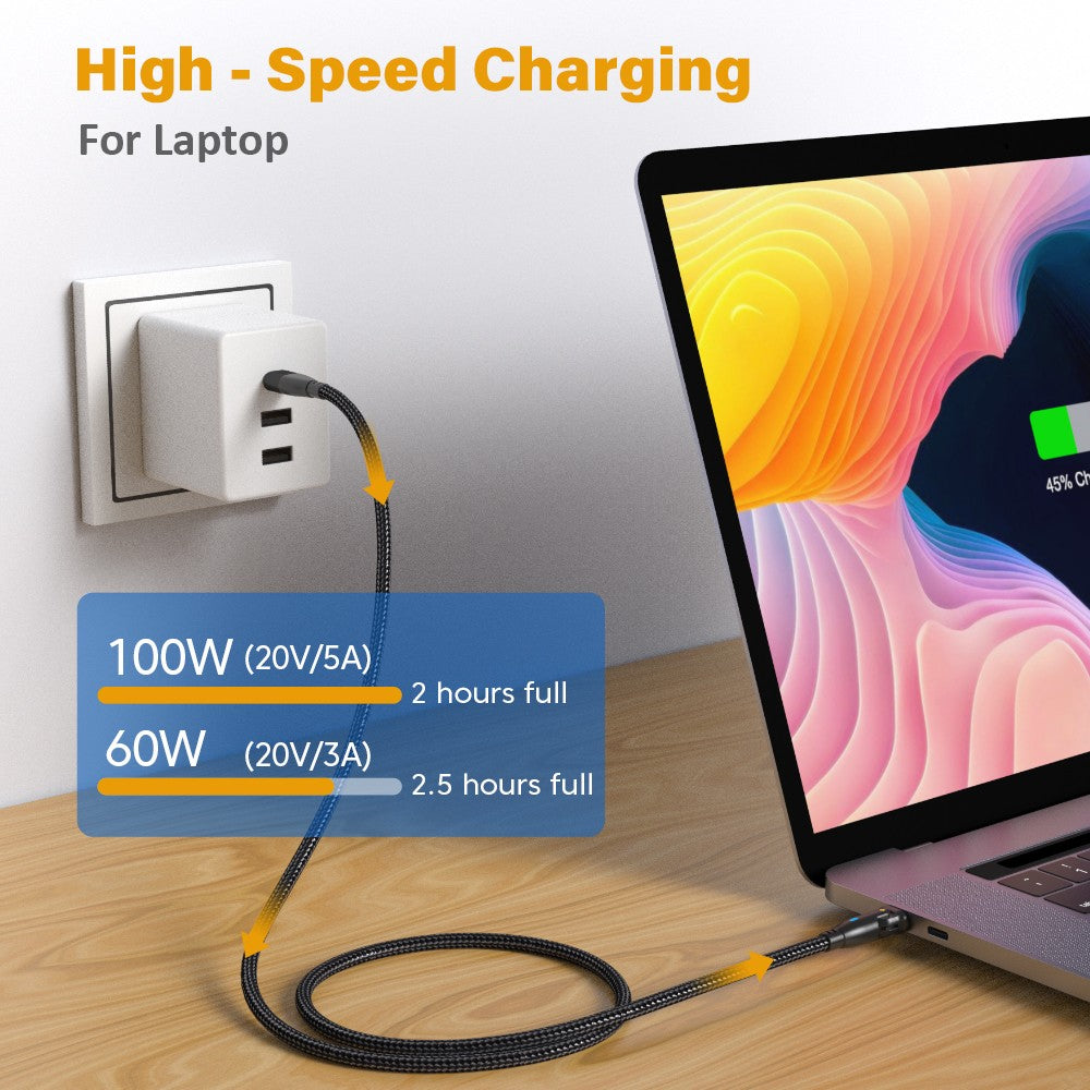 AUFU 100W USB C a tipo C Cable USBC PD Cable de carga rápida para MacBook Pro Xiaomi POCO Huawei iPad Samsung USB-C Cable 3M