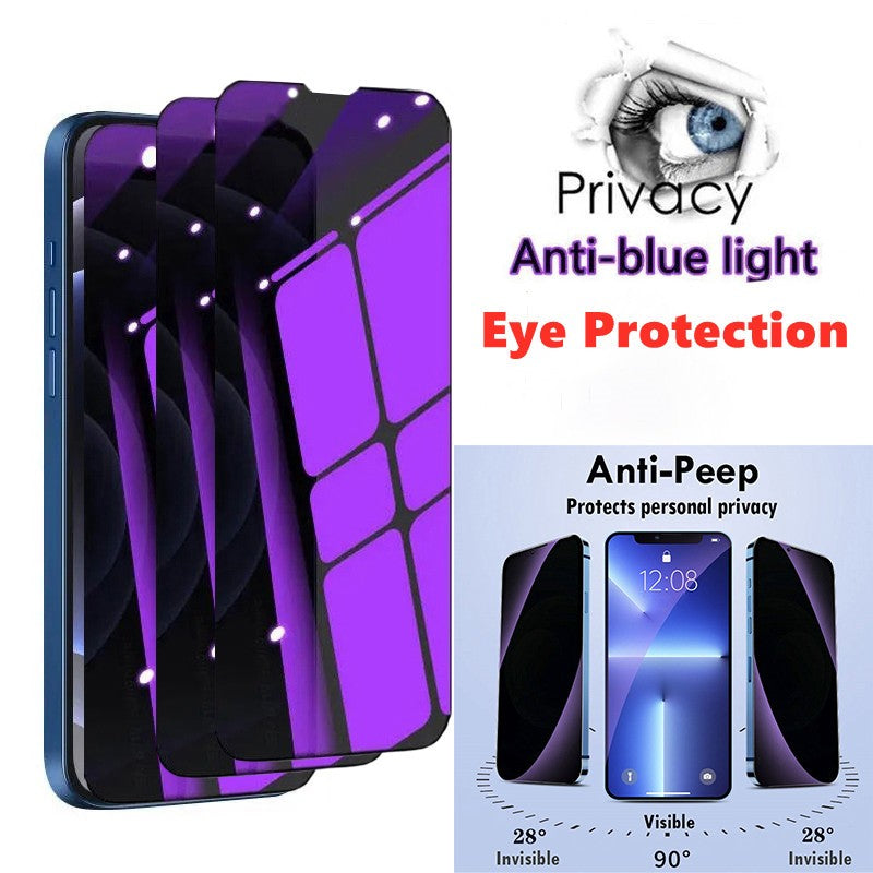 1-3 piezas de vidrio templado de privacidad antiluz azul para iPhone 15 Pro Max 14 Plus 13 12 Mini 11 protección ocular Protector de pantalla transparente