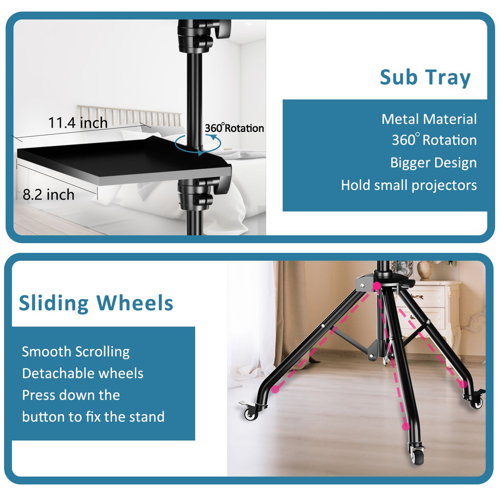 Trípode para Proyector SH - Soporte Ajustable para Laptop, Mesa de Mezclas DJ, Escritorio para Computadora en Exteriores, Soporte para Escenario o Estudio