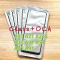 10 unids/lote para Samsung A11 A21 A21S A31 A41 A51 A71 A91 pantalla táctil reemplazo de lente de vidrio frontal y exterior