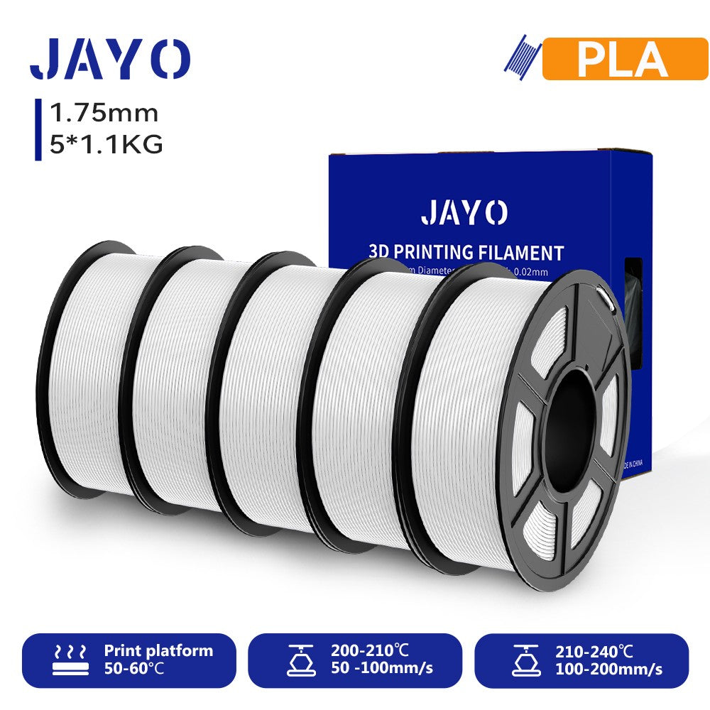 Filamento para Impresora 3D JAYO PETG/PLA/PLA PLUS, 1.75mm, 5.5KG, 100% Sin Burbujas, No Tóxico, Materiales de Impresión 3D para Impresora 3D y Bolígrafo 3D