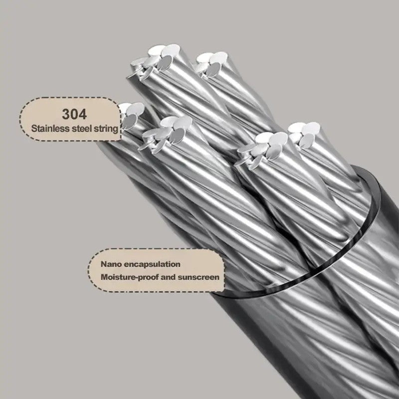 Tendedero retráctil de acero inoxidable, hilo de lavado portátil resistente para interiores y exteriores, secadora de ropa con cuerda ajustable
