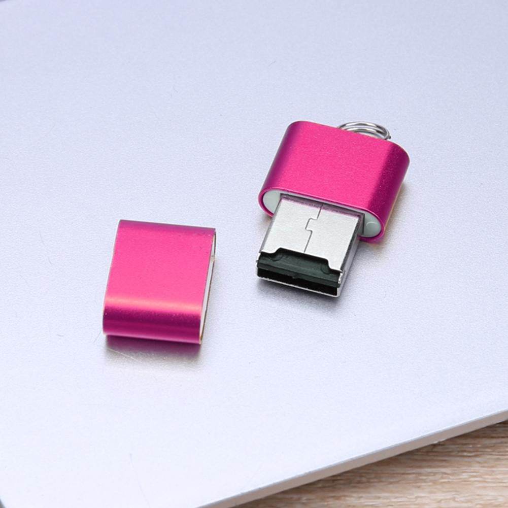 Mini adaptador de lector de tarjetas de memoria, aleación de aluminio, ultrafino, 480 Mbps, USB 2,0 T Flash, TF, Micro SD