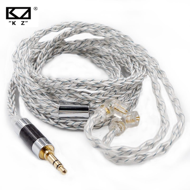 KZ 8 núcleos plata azul híbrido 784 núcleos Cable de actualización plateado Cable de auriculares para KZ ZS10 PRO ZSN PRO ZSX DQ6 ZAX ASX ASF