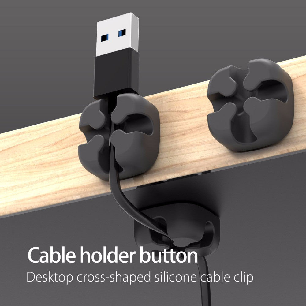 Organizador de Cable VAORLO Clip de Cable magnético para enrollador de Cable de datos para soporte de Cable USB enchufe de escritorio Clips de retención de Cable de silicona